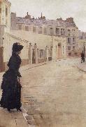 Beraud, Jean Waiting,Paris,Rue de Chateaubriand oil painting artist